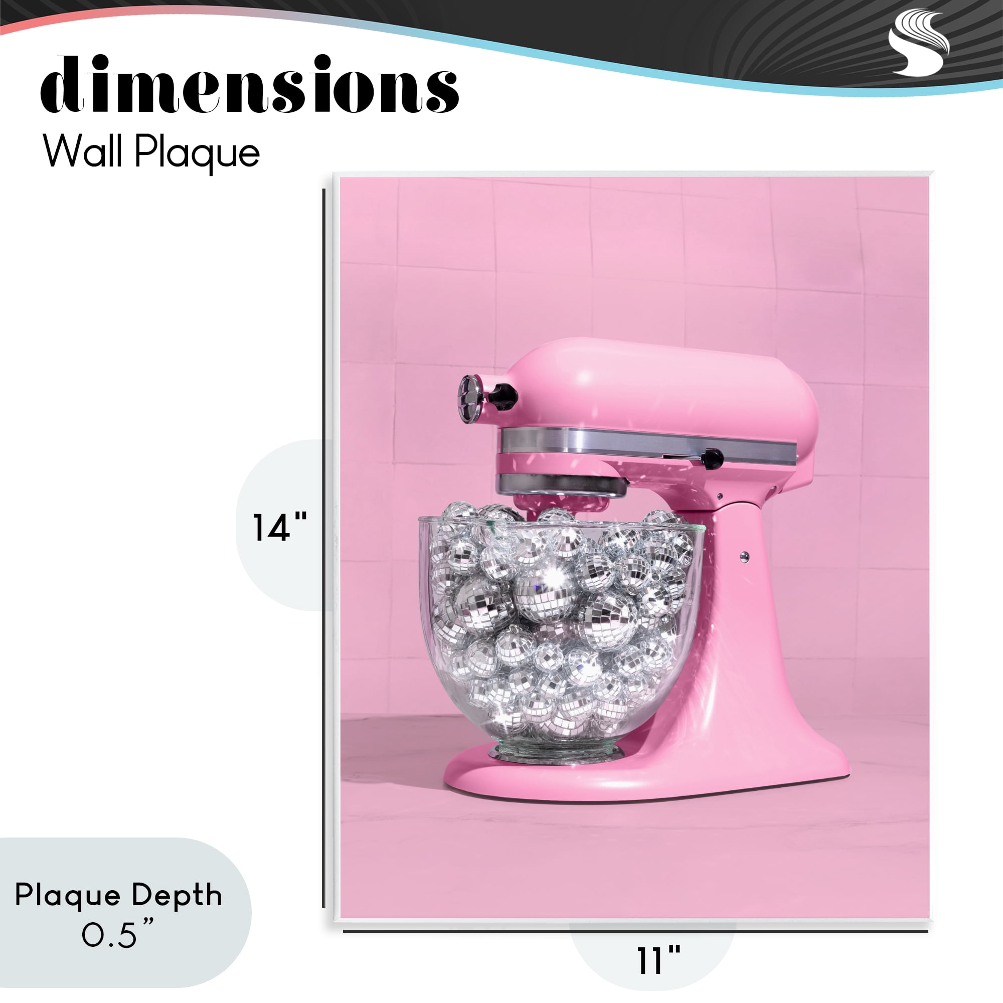 Stupell Industries Disco Kitchen Mixer over Pink Wall Plaque Art, design by LISH Creative