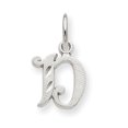thumbnail image 1 of 14K White Gold Diamond Cut Initial D Charm, 1 of 2