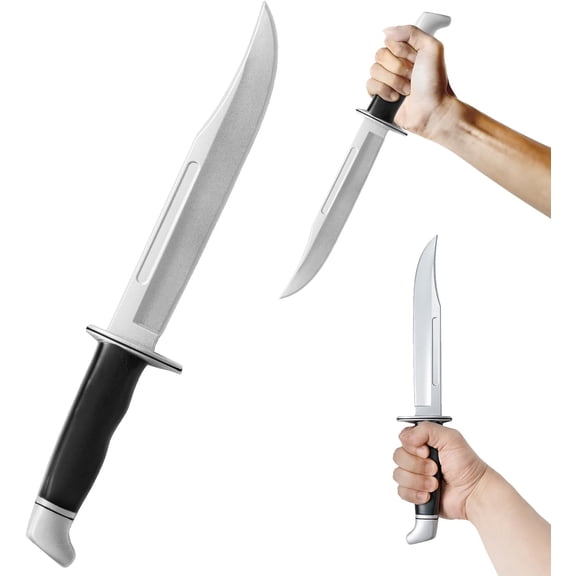 13.5" Halloween Fake Rubber Knife,Halloween Cosplay Knife Prop,Martial Arts Safe Practice Knives,Plastic Halloween Decorations.