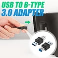 thumbnail image 4 of Ksruee USB to B Adapter USB to B 3.0 Convert Connector Plug and Play Connector High-Speed Data Transfer Converter for Scanner Docking Station Hub Computer, 4 of 10