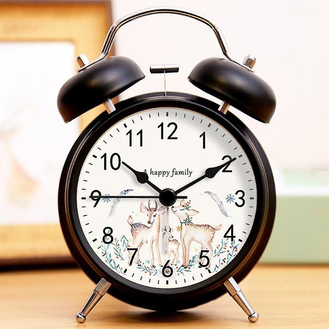 Saytay Reloj despertador de dormitorio de 4 pulgadas, reloj despertador de metal, reloj de escritorio para decoración del hogar de estudiantes (hy)