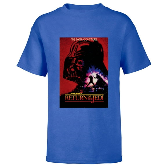 Star Wars Return of the Jedi Red Darth Vader Vintage Poster - Short Sleeve T-Shirt for Kids - Customized-Royal