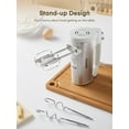 thumbnail image 2 of 6 Speed Hand Mixer with Turbo Boost, Kitchen Immersion Blender for Food Whipping, Egg Beaters Includes 3 Attachments, White, 2 of 8