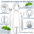 thumbnail image 3 of Set de 3 Cepillo de Lengua de Acero Inoxidable con Estuche de Transporte - Kit de Limpieza Bucal para Limpiador de Raspado de Lengua Oral (3 Pcs), 3 of 5