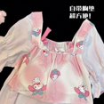 thumbnail image 5 of Vestido de pijama informal para mujer, camisón tejido de manga corta con dibujos animados de Hello Kitty, en el pecho con almohadillas, novedad de verano, 5 of 5