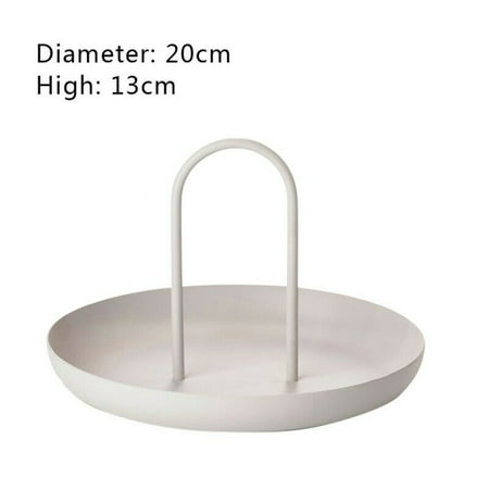 

Egmy Round Jewelry Tray Meal Rings Trays Storage Sundries Tray With Handle Home Decor