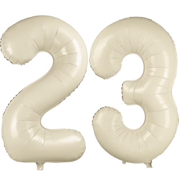 Globo LVMOQIQIU, 40 pulgadas, blanco, número 23, blanco crema, 2 unidades