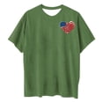 thumbnail image 4 of Camiseta de Cuello Redondo Impresa Delantera Y Trasera Del Día de la Independencia de las Mujeres, Tops Cortos Casuales para las Mujeres, 4 of 5