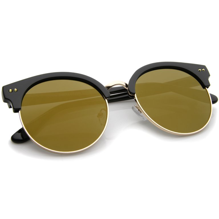 sunglassLA Unisex Womens Oversize Half Frame Color Mirror  display picture 2