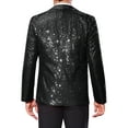 thumbnail image 3 of INSPIRE CHIC Sequin Blazers for Men's Peak Lapel Glitter Sport Coat Wedding Sparkly Suit Jacket, 3 of 5