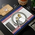 thumbnail image 6 of Placemats Set of 4 Heat Resistant Anti-Skid Dining Table Place Mats for Kitchen Table,Funny Gnome Standing by Sunflowers and American Flag Washable Durable Placemat, 6 of 6