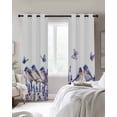 thumbnail image 3 of Purple Spring Floral Blackout Curtains 96 Inches Long for Bedroom, Watercolor Summer Birds Butterfly Thermal Insulated Room Darkening Black Out Window Curtain Panels Grommet Drapes for Living Room, 3 of 8
