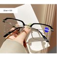 thumbnail image 3 of Anti-Blue Light Discoloration Reading Glasses Men Half Frame Photochromic Magnifying Glasses Computer Transparent Goggles Sunglasses, 3 of 4
