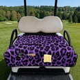 thumbnail image 2 of Whosucclay Purple Leopard Print Golf Cart Seat Cushion Cover, Golf Cart Cover Protector 4 Pockets Golf Cart Seat Towel Blanket for Club Car Ds Precedent Tempo, 2 of 9