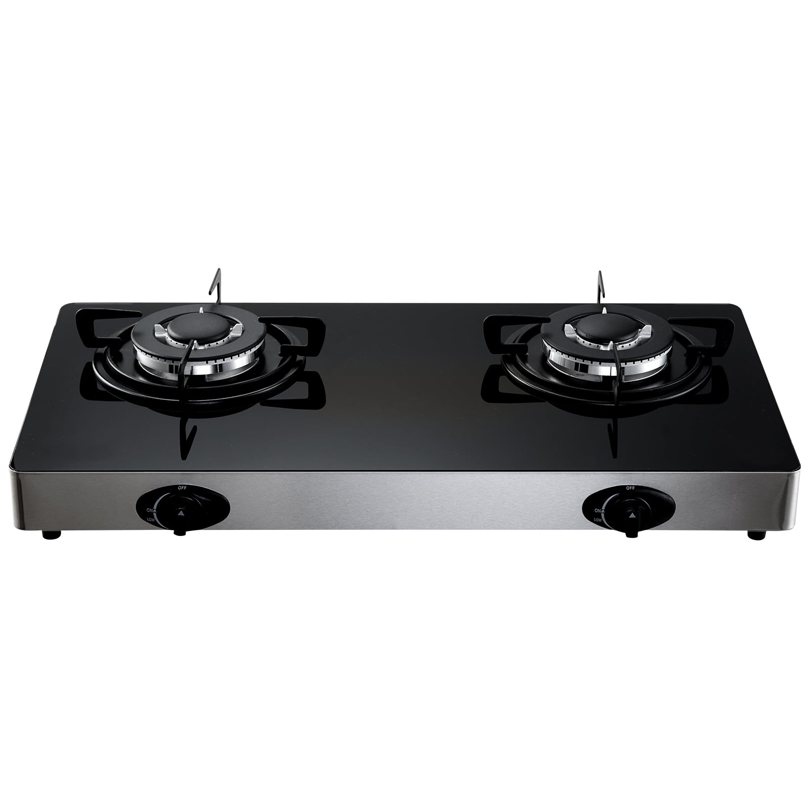 BENTISM Gas Cooktop Tempered Glass Countertop Cooktop 28" Max 10100BTU 2 Burners