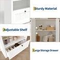 thumbnail image 6 of 71" Tall Arched Pantry Cabinet, 6-Tier Freestanding Storage with Drawer, Modern White Book Shelf with Open Shelves & Anti-Tipping for Kitchen, Living Room, 6 of 8