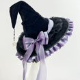 thumbnail image 2 of Hsqqdc Women Glitter Velvet Pointer Hat Organza Lace Ruffle Trim Star Pendant Bow Party Headpiece, 2 of 7
