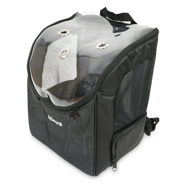Airline Approved Dog and Cat Backpack Carrier for Small Dogs - Water, Stain Proof Dog Hiking Backpack with Mesh Cover, Waist Belt - BLACK
