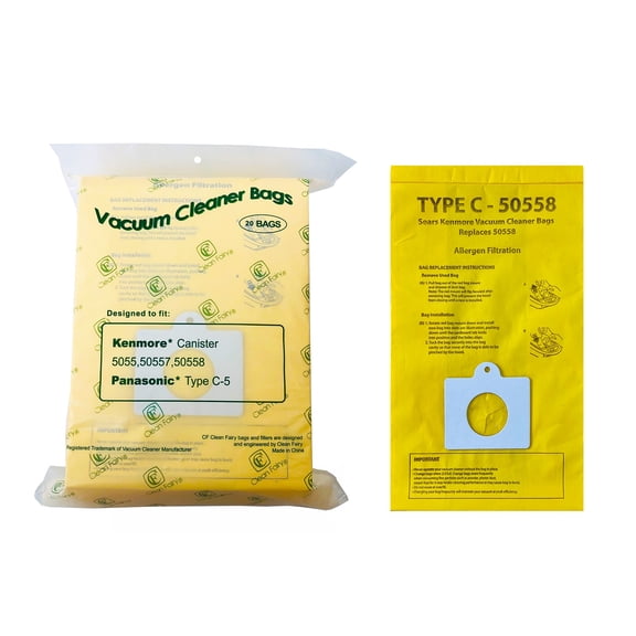 CF Clean Fairy 20Pack Replacement Paper Vacuum Bags Compatible with Kenmore Canister Q 5055, 50557, 50558