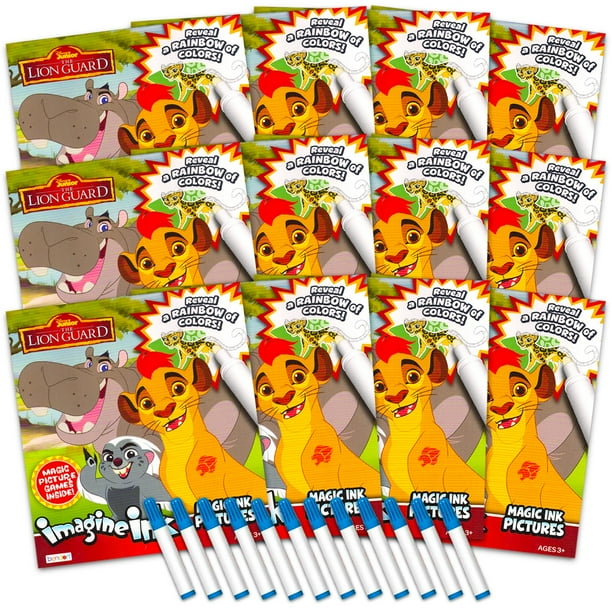 Juego de libros para colorear Disney Lion Guard Imagine Ink, paquete de 12 unidades para niños
