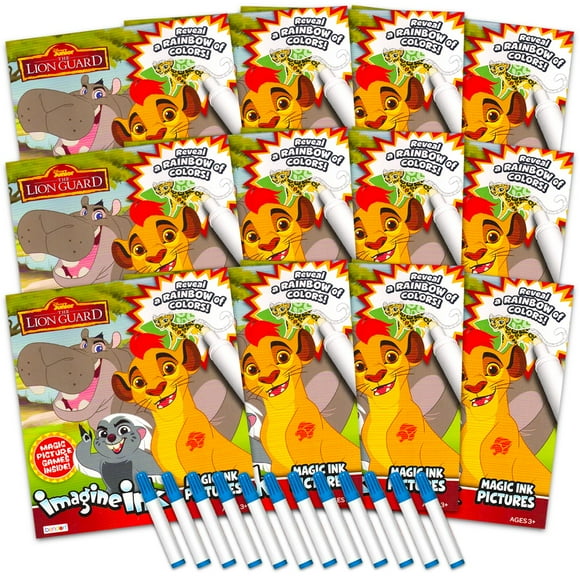 Juego de libros para colorear Disney Lion Guard Imagine Ink, paquete de 12 unidades para niños