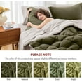 thumbnail image 4 of Ensemble Douillette Grand 7 Pcs MUXHOMO, Sac de Literie Toutes Saisons Format Grand, Ensemble de Literie Réversible avec Douillette, Drap Plat, Drap-Housse, Taies d'Oreiller et Couvre-Oreillers, Vert Olive et Beige, 4 of 18