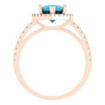 thumbnail image 4 of Clara Pucci 14K Rose Gold Solid Gold Turquoise Halo Anniversary Ring for Women - 2.38 cttw Pear Cut, 4 of 7