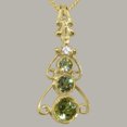 thumbnail image 5 of LBG 14k Yellow Gold Natural Peridot & Diamond Womens Bohemian Pendant & Chain - Chain length 18, 5 of 5