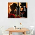 thumbnail image 2 of TIAOTIAOHOU Canvas Wall Art Print Bathroom Wall Art Decor- Happy Valentine's Day Romantic Rose Dinner Red Wine Artwork Canvas Prints Stretched &amp; Framed Ready to Hang Home Decor Wall, 2 of 4