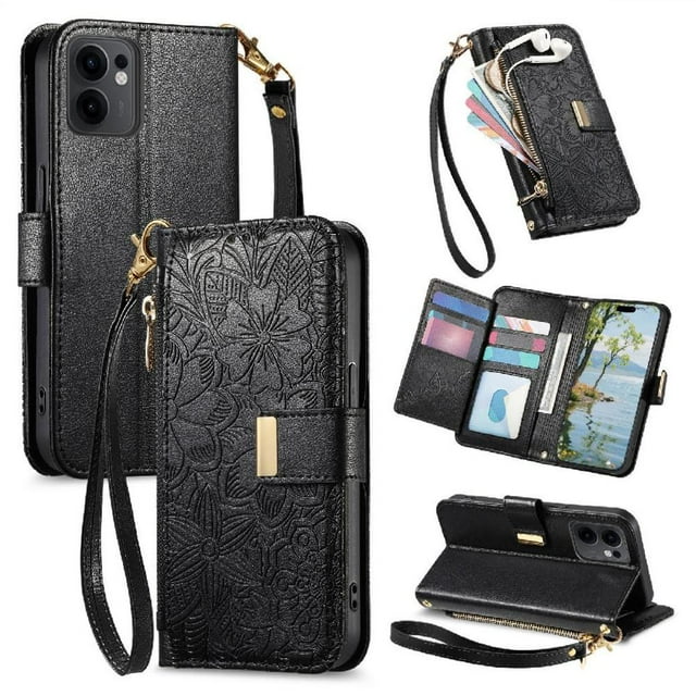 Flip Case for FOXDOCK OPPO Reno 13 Kickstand Viewing Full Protection Wallet Function Gift Choice Floral Embossed