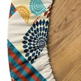 thumbnail image 5 of Ambesonne Abstract Boho Fitted Round Tablecloth, Trippy Geometric Grid, 56"- 60" Diameter, Cream Sea Blue Raspberry, 5 of 5