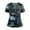 Blue, variant on Scrubs for Women Funny Vintage Floral Print Nurse Uniforms Fashion V-Neck Side Slits Scrub Shirt Soft Easy Care Short Sleeve Medical Workwear with Pockets Cyan XL