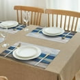 thumbnail image 2 of Ensemble de 4 Napperons Bleu Sarcelle Art Moderne - Tapis de Table Abstraits Bleu Gris pour Cuisine - Napperons en Lin pour Table à Manger - pour Restaurant et Camping, 2 of 7