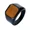 Black Brown, variant on Men's Women's Stainless Steel Synthetic Amber Lapis Lazuli Onyx Ring Punk Gothic Personalized Hip Hop Band Jewelry Black Black Size 9