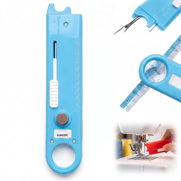 4-in-1 Sewing Threader Tool with Seam Ripper, 2027 New Needle Threader for Sewing Machine, Magnetic Sewing Guide with Magnifying Glass for Easy Easy Stitch Removal.
