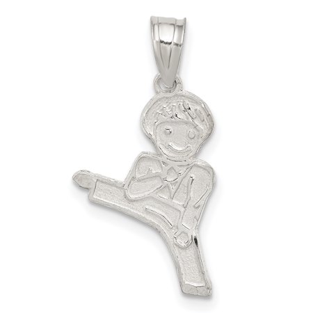 Sterling 925 Charm Pendant - 925 Sterling Silver Boy Martial Arts Pendant Charm Necklace Baby For Women