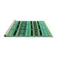 thumbnail image 2 of Ahgly Company Machine Washable Indoor Round Solid Turquoise Blue Modern Area Rugs, 8' Round, 2 of 4