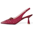 thumbnail image 5 of RONILURN Women's Rhinestone Slingback Heels Pointed Toe High Heels with Horsebit Accent Dressy Pumps for Party Evening Wedding, 5 of 11
