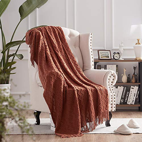 Maroon Throw Blanket 60 x 50 Inch Soft and Warm Living Room Bedroom Boho Home Decor Decorative Throws for Sofa and Couch