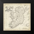 thumbnail image 2 of Jeffreys, T. 12x12 Black Modern Framed Museum Art Print Titled - Map of Ireland, 2 of 5