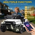 thumbnail image 3 of Xuanlur 24V Ride on Truck Car w/Parent Remote Control, Ride on Toys w/4-Wheel Suspension, Power Display, Bluetooth, Music, LED Headlight, Electric Car for Kids Aged 3+, White, 3 of 8