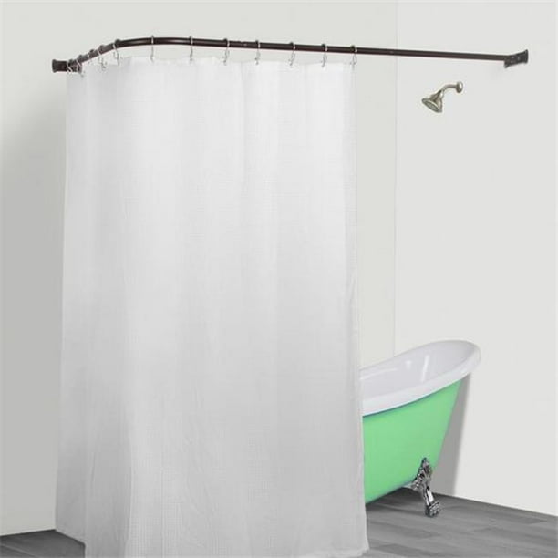 68x28 in. Rustproof LShaped Corner Shower Curtain Rod Bronze