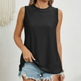 thumbnail image 2 of Nnhblu Black Tank Tops for Women Sleeveless Eyelet High Neck Tank Tops Summer Cute Top Loose Loose Tank Tops Shirts M, 2 of 7