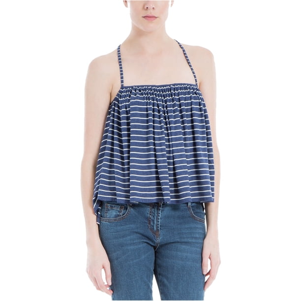 Max Studio London Racerback Baby Doll Blusa para Mujer, Azul, X-Large