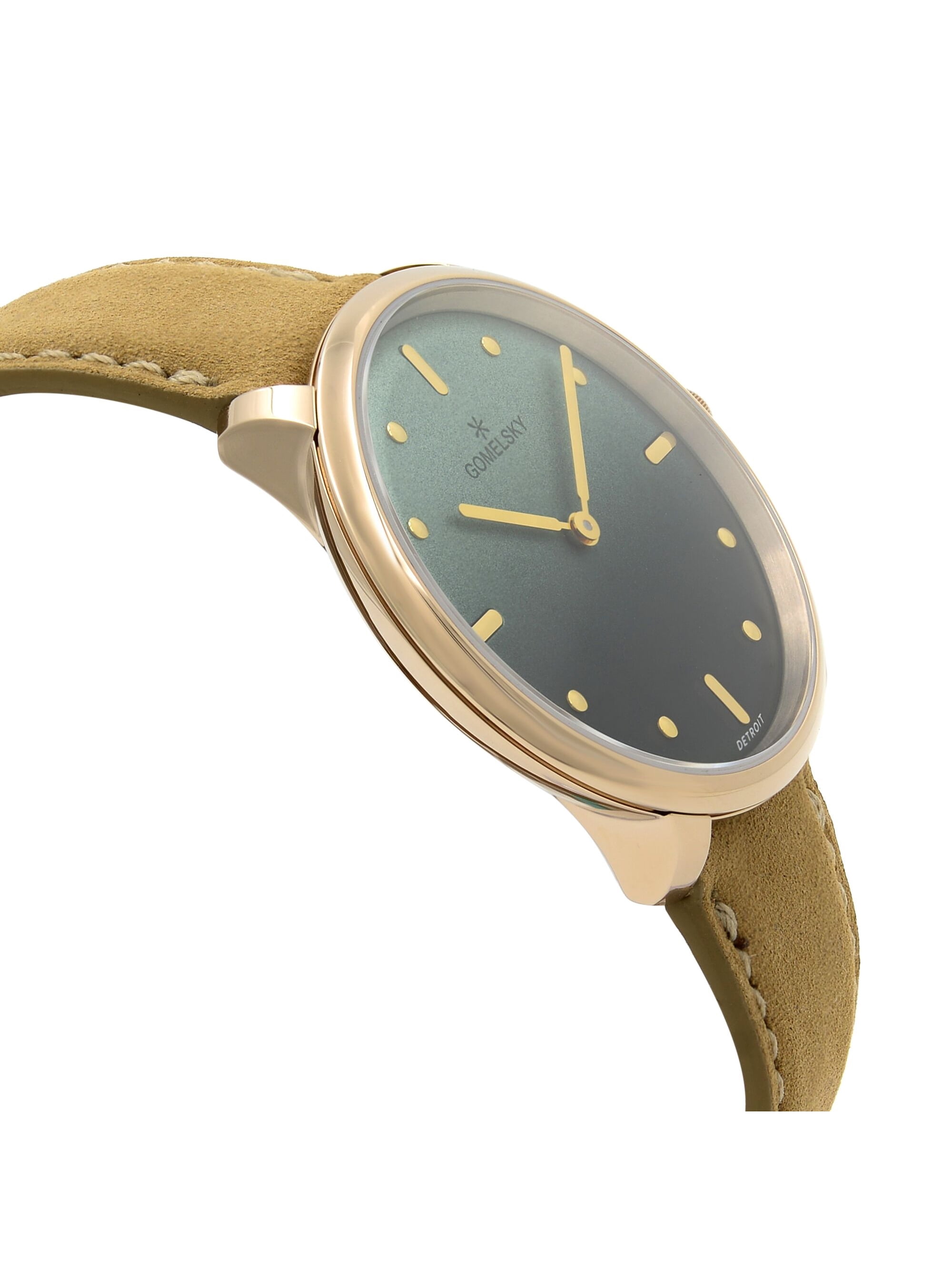 Gomelsky Audrey 6 Gold Tone Steel Green Dial Quartz 