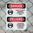 thumbnail image 5 of (2 Pack) Safety Glasses Required Beyond Bilingual OSHA Danger Sign 12 Inch X 18 Inch Plastic Sign, Weather Resistant, UV Protected for Workplace, Business, and Construction Site, Made, 5 of 8