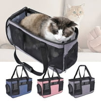 Cat Carrier,Soft-Sided Travel Pet Carrier Mesh Pet Carrier Bag For for Cats,Dogs Small Pet Less Than 13lb,Airline Approved Comfort Breathable Portable Foldable Pet Shoulder Bag