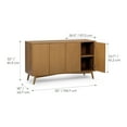 thumbnail image 3 of Teamson Home Tremolo Modern Boho 4-Door Sideboard with Adjustable Shelves, Push-Open Design, Solid Wood & Fluted Fronts, 3 of 13