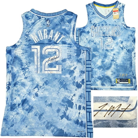 Memphis Grizzlies Ja Morant Autographed Light Blue Jordan Creators In The Paint Select Jersey Size 52 Beckett BAS QR 218584