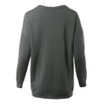thumbnail image 3 of A2Y Women's Relaxed Fit Long Sleeve V-Neck Side Pocket Sweatshirt Mid Grey 3XL, 3 of 6